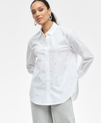 I.N.C. International Concepts - Women's Rhinestone Shirt, Exclusively at Macy's