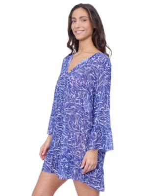 Сетчатая туника-тюльпан с оборками