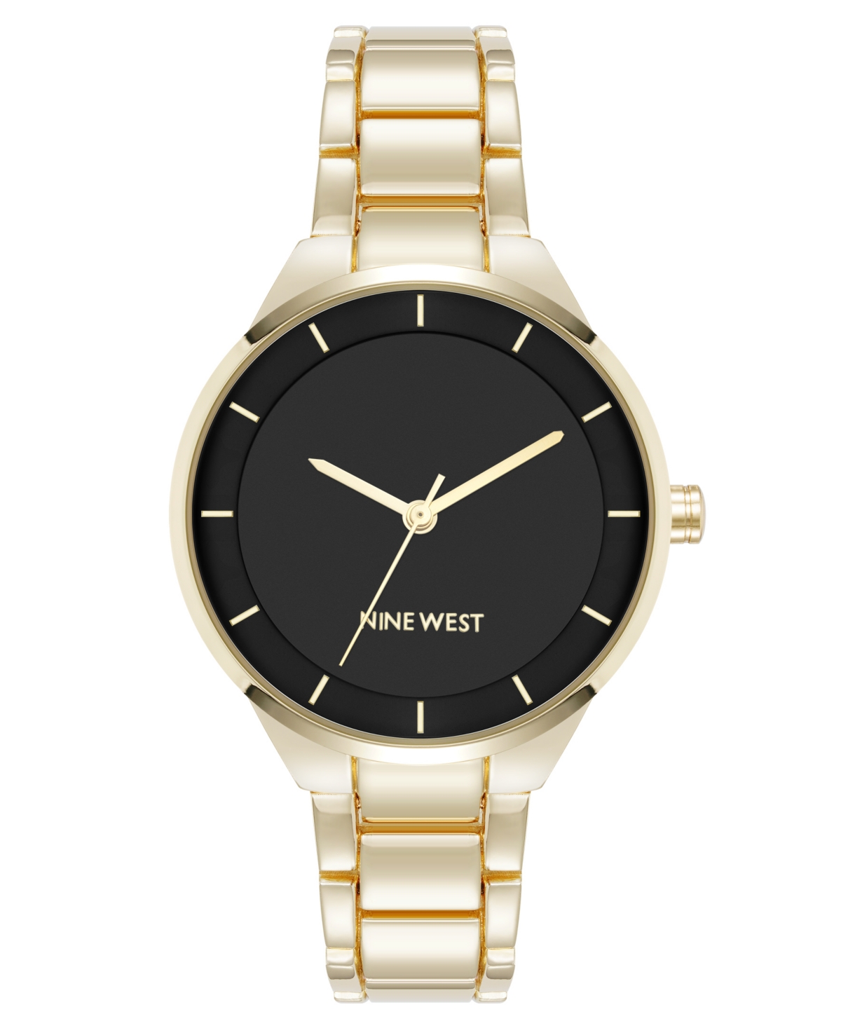 Women's Quartz Black and Gold-Tone Metal Alloy Watch, 34mm - Black, Gold-Tone