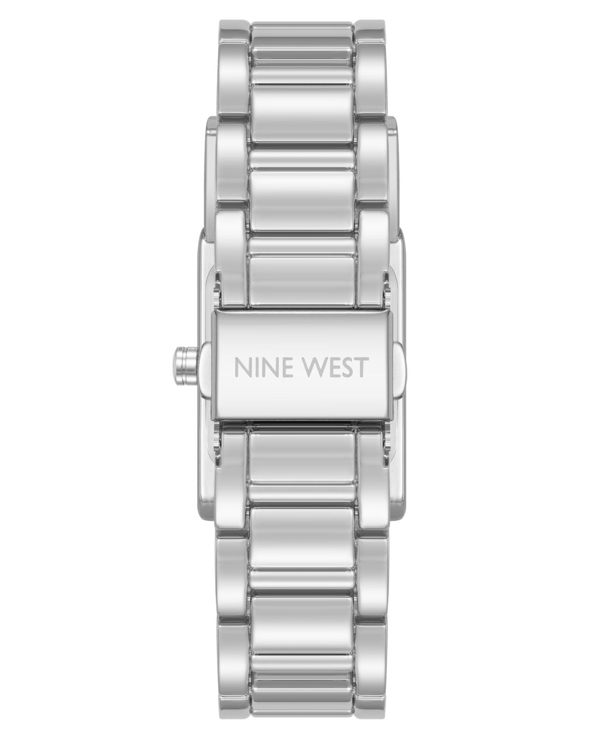 Shop Nine West Women's Quartz Everyday Rectangular Light Blue And Silver-tone Metal Alloy Watch, 22mm In Light Blue,silver-tone