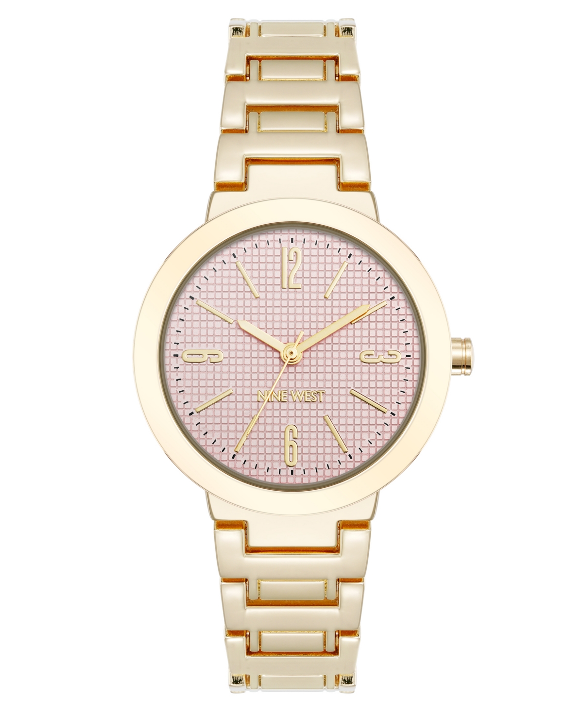 Women's Quartz Everyday Round Pink and Gold-Tone Metal Alloy Watch, 33mm - Pink, Gold-Tone