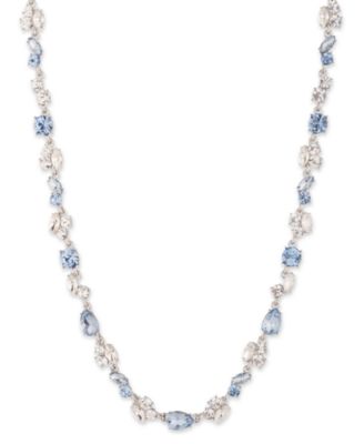 Колье-ошейник из смешанных кристаллов серебристого цвета от Givenchy, удлинитель 16 дюймов + 3 дюйма
