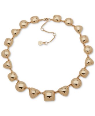 Колье с пышным геометрическим воротником золотистого цвета DKNY, удлинитель 16 дюймов + 3 дюйма