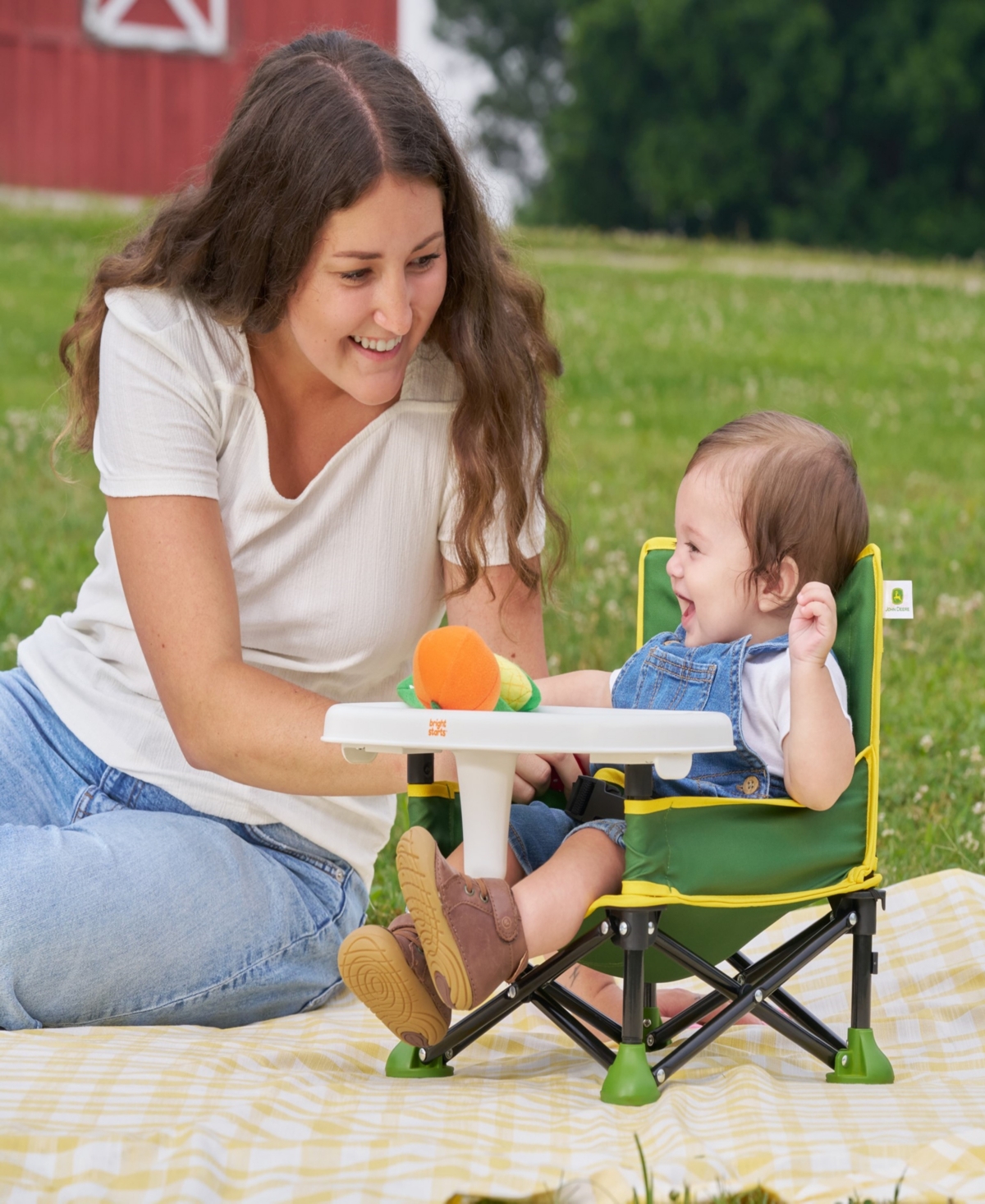 Bright Starts Baby John Deere Pop 'n Sit Portable Booster Seat In Multi