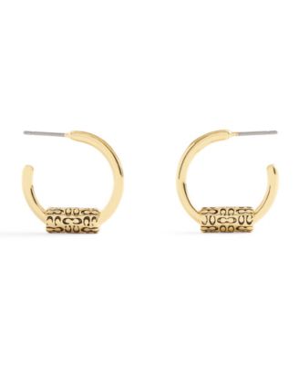 COACH Small Signature Quilted Tube Huggie Earrings 14290₽