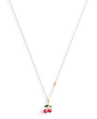 Red Enamel Signature Cherry Cluster Pendant Necklace