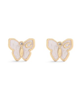 COACH White Enamel Signature Butterfly Stud Earrings 8590₽