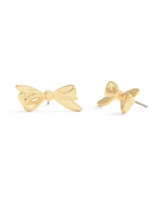 COACH Gold Signature Mini Bow Stud Earrings 8590₽