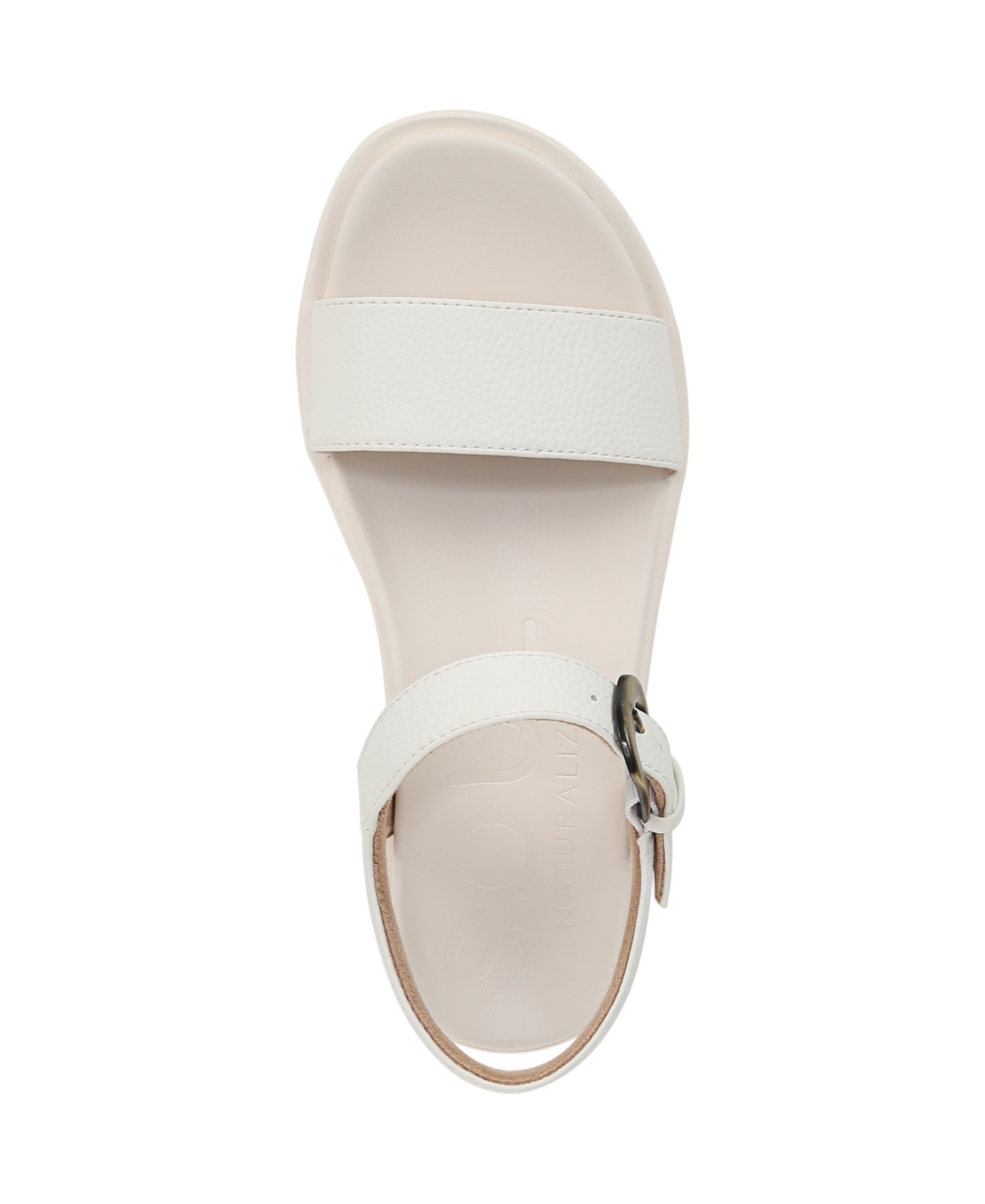 Shop Soul Naturalizer Women's Emma Block Heel Footbed Flat Sandals In White Faux Leather