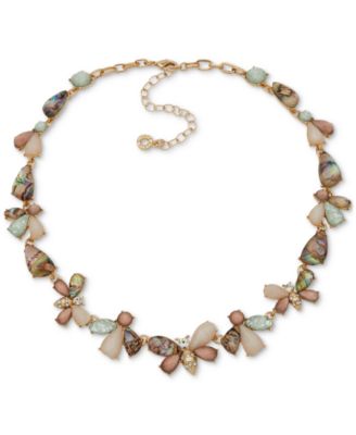 Колье-ошейник Anne Klein с мотивом пчелы из смешанных камней золотистого цвета, удлинитель 16 дюймов + 3 дюйма 