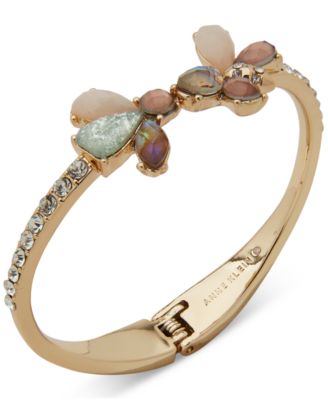 Браслет-манжета Anne Klein из смешанных камней золотистого цвета с мотивом пчелы