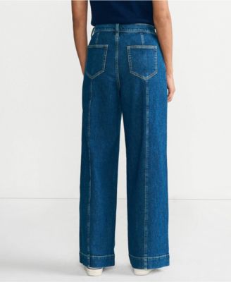 Женские универсальные джинсы из мягкого денима Lands' End с высокой посадкой и широкими штанинами