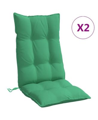 Highback Chair Cushions 2 pcs Green Oxford Fabric