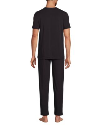 Мужской пижамный комплект из охлаждающего трикотажа с V-образным вырезом и коротким рукавом Lands End Lands End для мужчин 20090₽