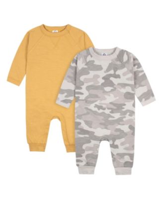 Gerber Baby Boys 2- Pack Raglan Sleeve Rompers - Camo yellow 29$