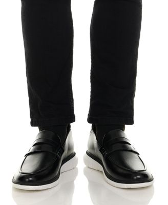 Men's Douglas Street Hands-Free Slip On Technology Lightweight Leather Penny Loafers