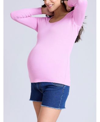 Maternity Square Neck Rib Knit Long Sleeve Tee - Motherhood