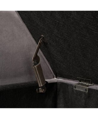 Velvet Storage Bench with Curved Arms, Upholstered Tufted Ottoman