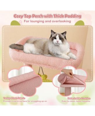 Multi-Level Aesthetic Floral Cat Tree Stylish & Cozy Kitten Tower for Indoor Cats