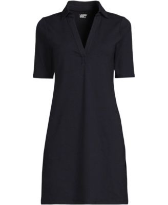 Plus Size Starfish Elbow Sleeve Polo Dress