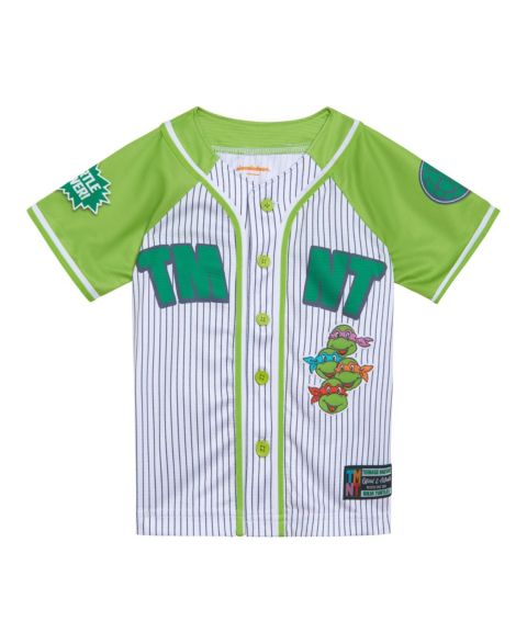 Рубашка Teenage Mutant Ninja Turtles Mesh Baseball Jersey Button Down Dress Shirt для мальчиков-малышей, цвет: Зелёный