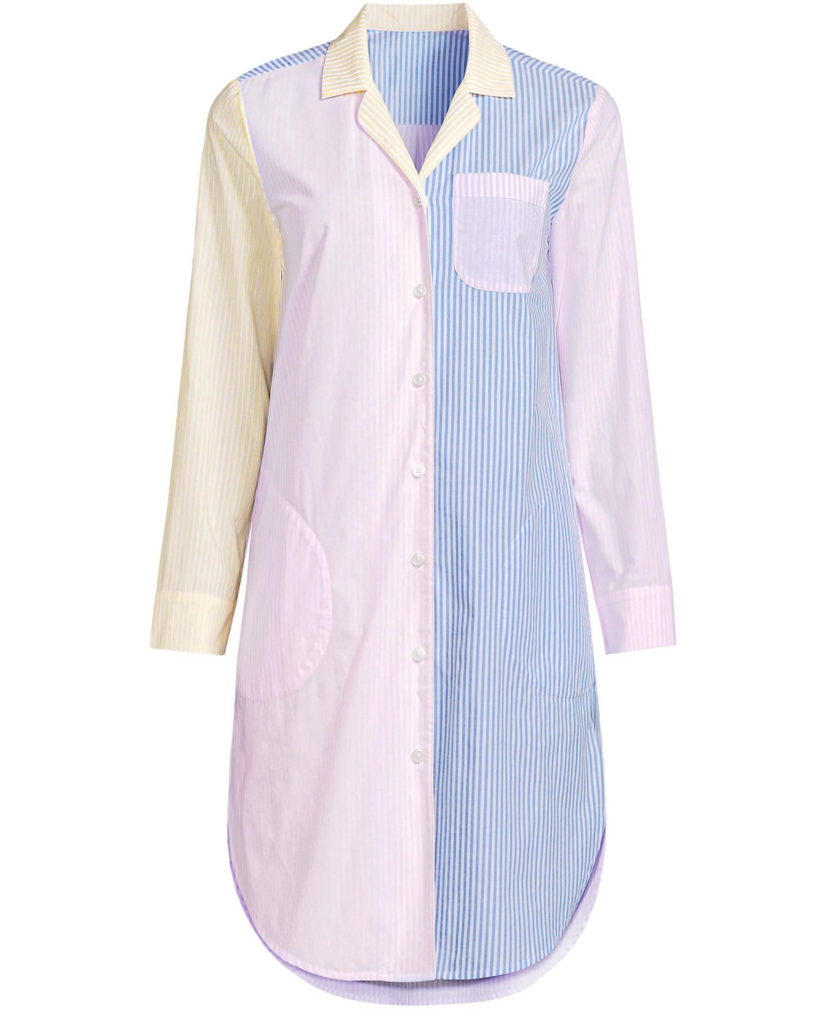 Lands' End Women's Cotton Poplin Long Sleeve Sleepshirt Nightgown