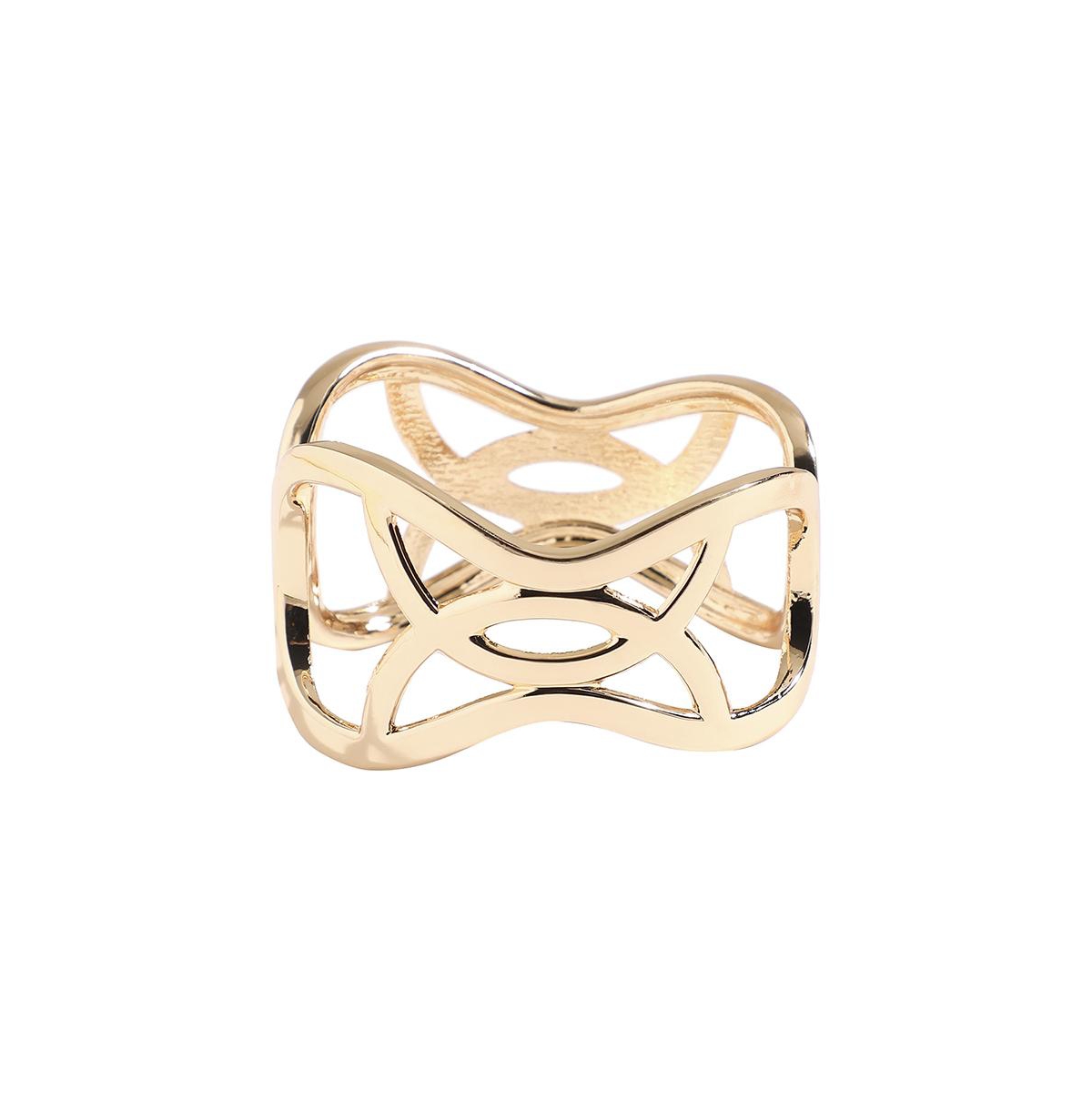 Sohi Abstract Curve Bracelet In Gold