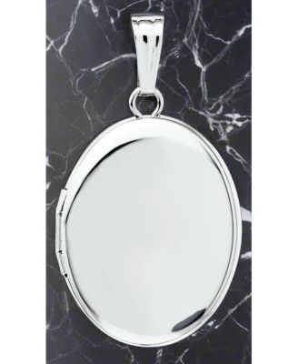 Овальный 17-миллиметровый полированный медальон из стерлингового серебра 925 пробы для женщин