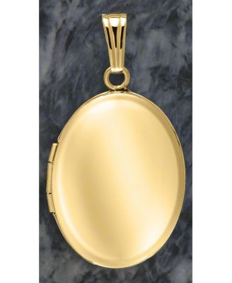 женский полированный медальон овальной формы из желтого золота 14 карат диаметром 17 мм