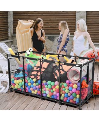 Mesh Cover Replacement for Mesh Pool Storage Bin Rolling Cart Black