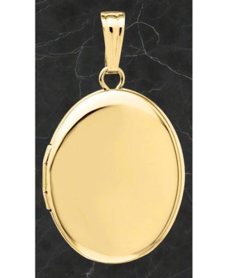 Женский полированный медальон овальной формы диаметром 14 мм с наполнителем из желтого золота для женщин
