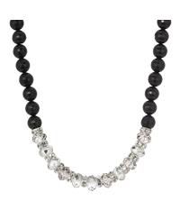 Black Acrylic Bead Crystal Glass Necklace