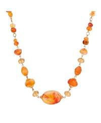 Faux Amber Bead Necklace