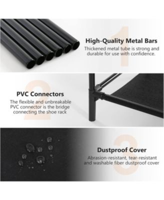 10 Tier Shoes Rack with Cover,50 Pair Large Shoe Stand, Non-Woven Shoe Storage Cabinet