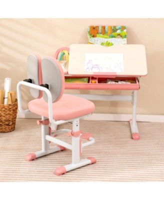 Height-Adjustable Kid's Study Desk and Chair Set