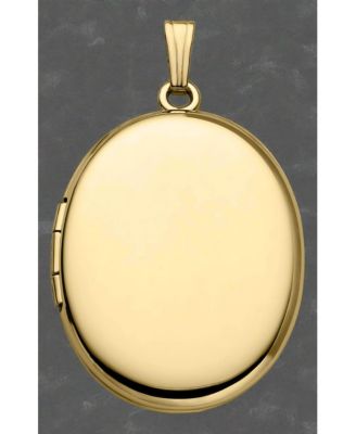 женский полированный медальон овальной формы из желтого золота 14 карат диаметром 23 мм