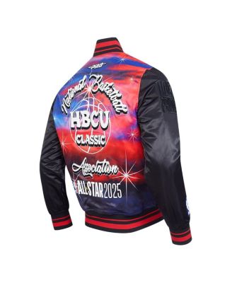 Men's and Women's Black 2025 NBA All-Star Game x HBCU Full-Snap Satin Jacket