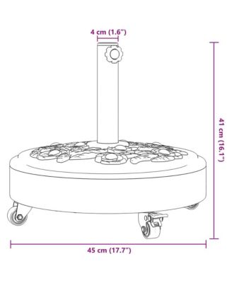 Parasol Base with Wheels for  1.5"/1.9" Poles 59.5 lb Round