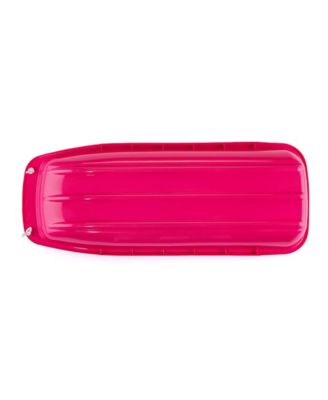 Lightweight Plastic 48 Inch Sleds with Pull Ropes, 1 Red and 1 Pink