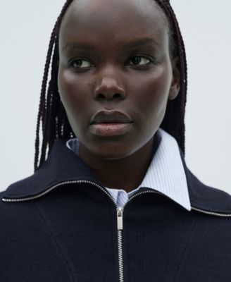 Women's Oversized Zip-Neck Sweater