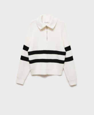 Women's Striped Ribbed-Knit Sweater