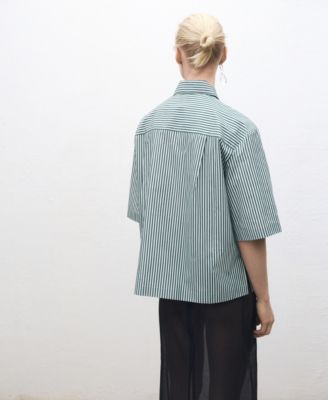 Women's Short Sleeve Striped Shirt