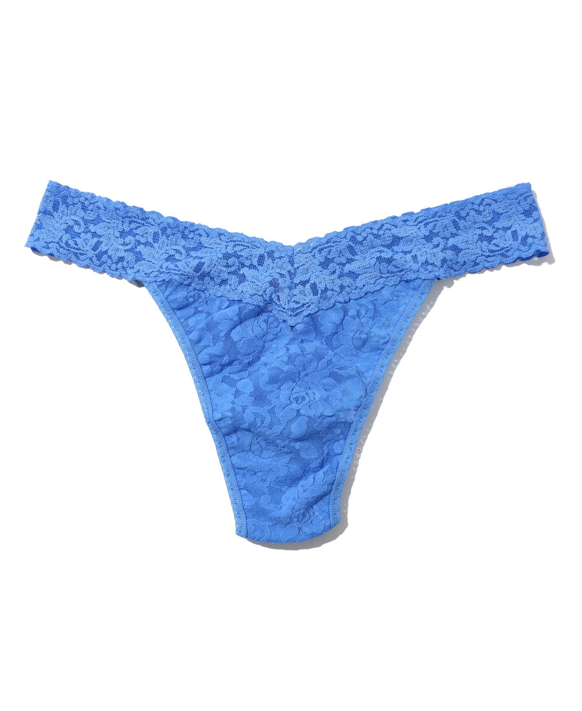 Hanky Panky Signature Lace Original Rise Thong In Take The Plunge Blue