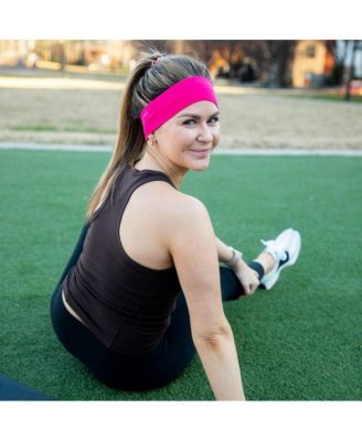 Women's Pack of Wide Training Headbands - Purple + Pink + Hot Pink