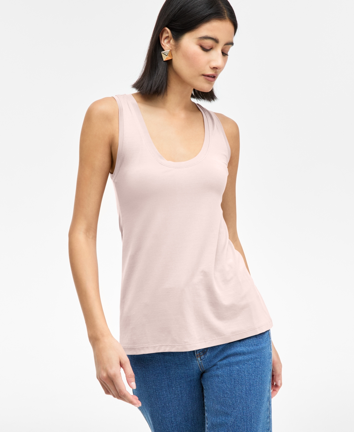 Women's Luxe Scoop-Neck Tank Top, Exclusively at Macy's - Pale Mauve