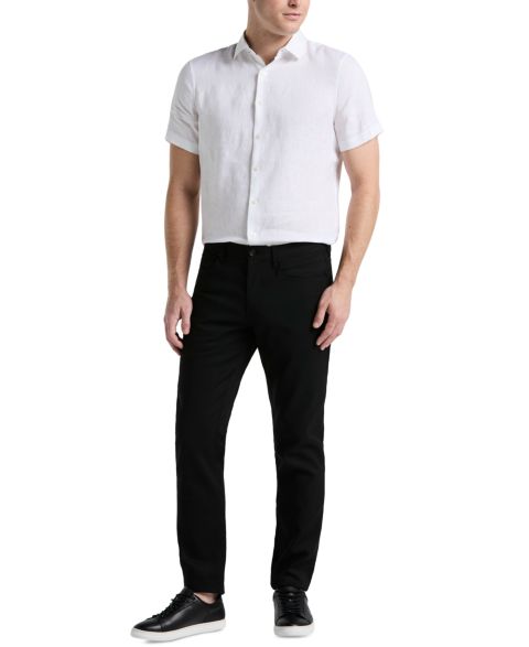 Мужские брюки Perry Ellis Double-Weave Slim-Fit 5-Pocket, цвет: Чёрный