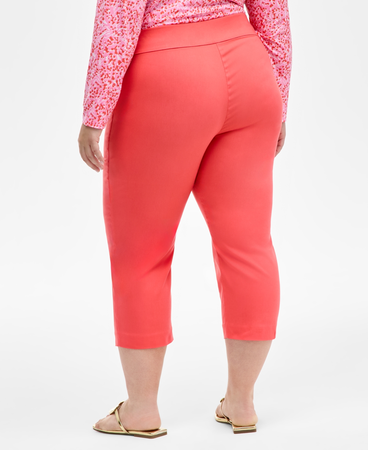 INC INTERNATIONAL CONCEPTS PLUS SIZE MID-RISE PULL-ON CAPRI PANTS, CREATED FOR MACY'S