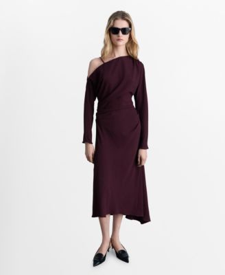 MANGO - Women's Asymmetrical Midi Dress