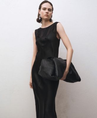 MANGO - Women's Contrasting Satin Dress