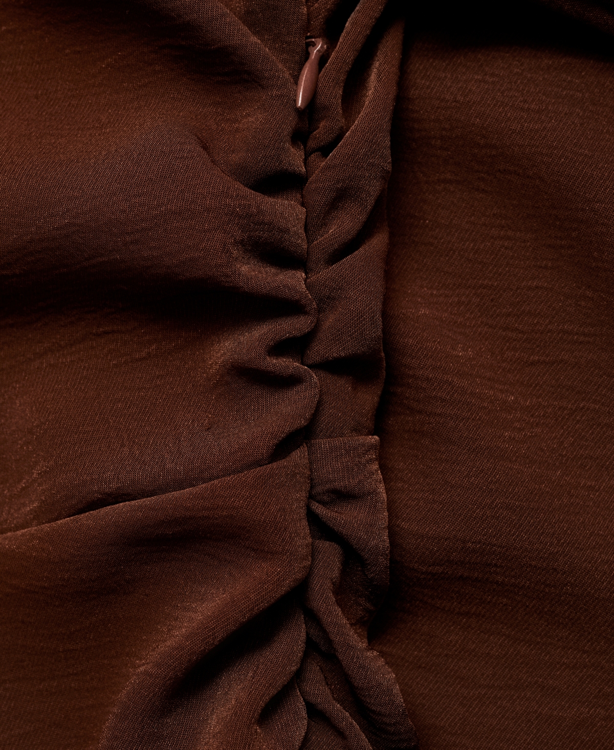 Shop Mango Women's Gathered Details Asymmetrical Dress In Brown
